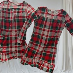 Falls Creek size Medium Red and Green Striped pajamas, nightgown, night dress,